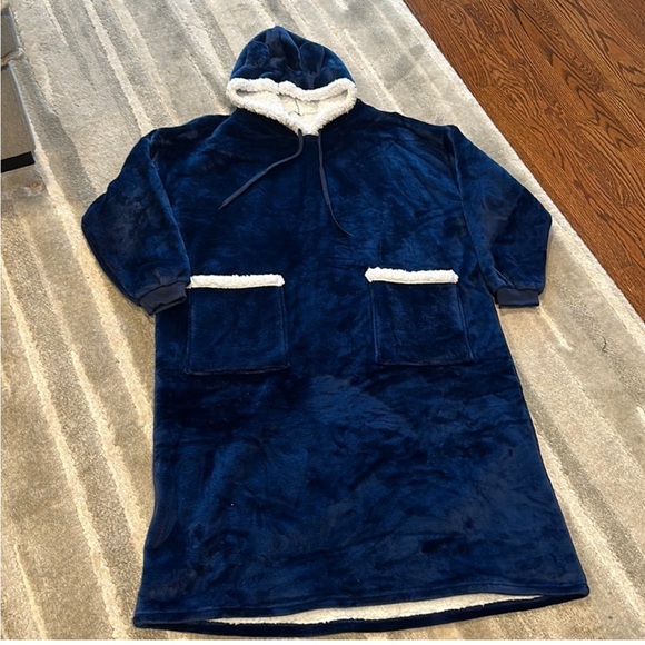 lumberjack Sherpa hoodie plaid check tunic bedsure 36" long 31"Across kangaroo - Picture 6 of 6